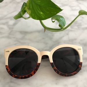 White and tortoise sunglasses
